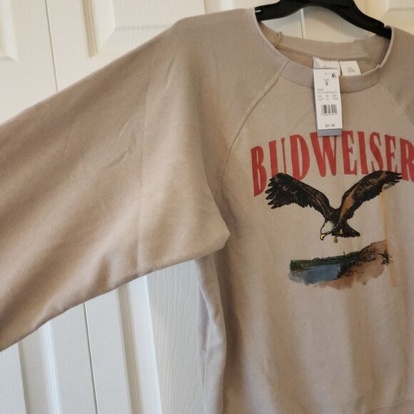 Women's Budweiser Eagle Graphic Sweatshirt - Taupe Size S NWT - Picture 3 of 9